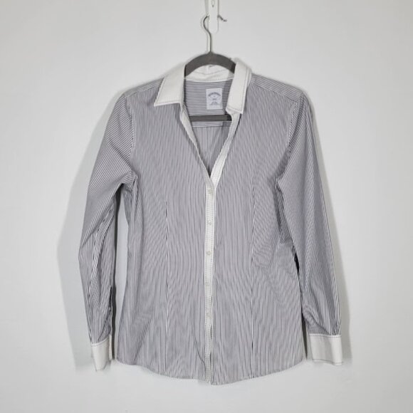 BROOKS BROTHERS fitted non-iron stretch top Sz 8 - Picture 7 of 9